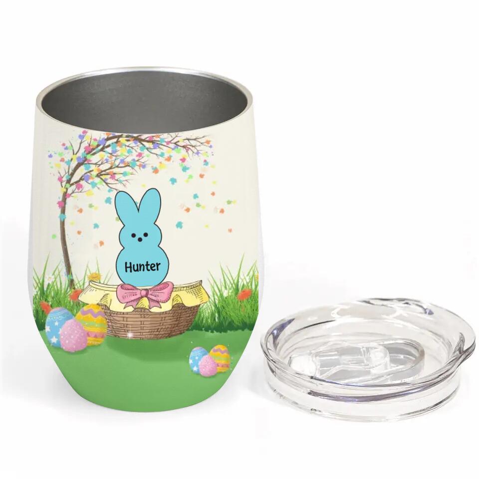 Grandma's Peeps - Personalized Wine Tumbler - Easter Gift For Family