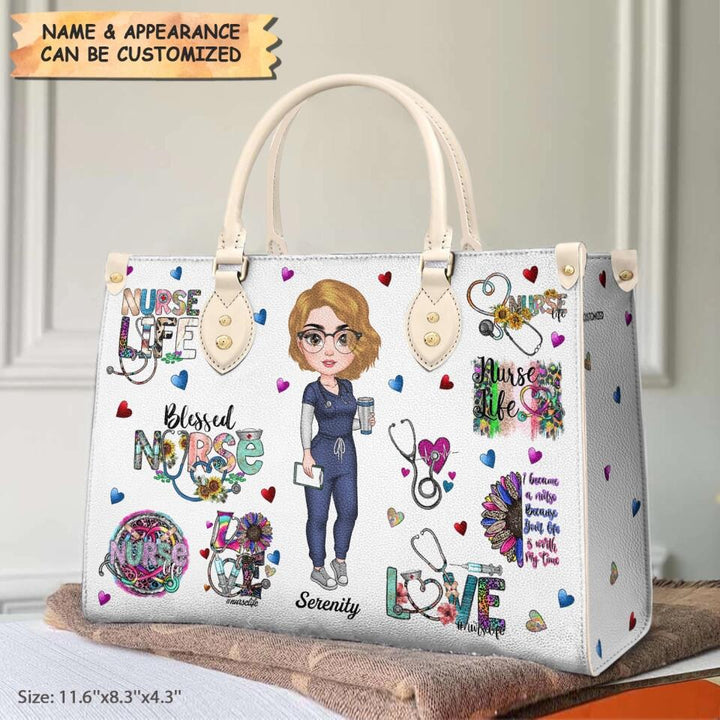 Personalized Leather Bag - Gift For Nurse - Blessed Nurse ARND018