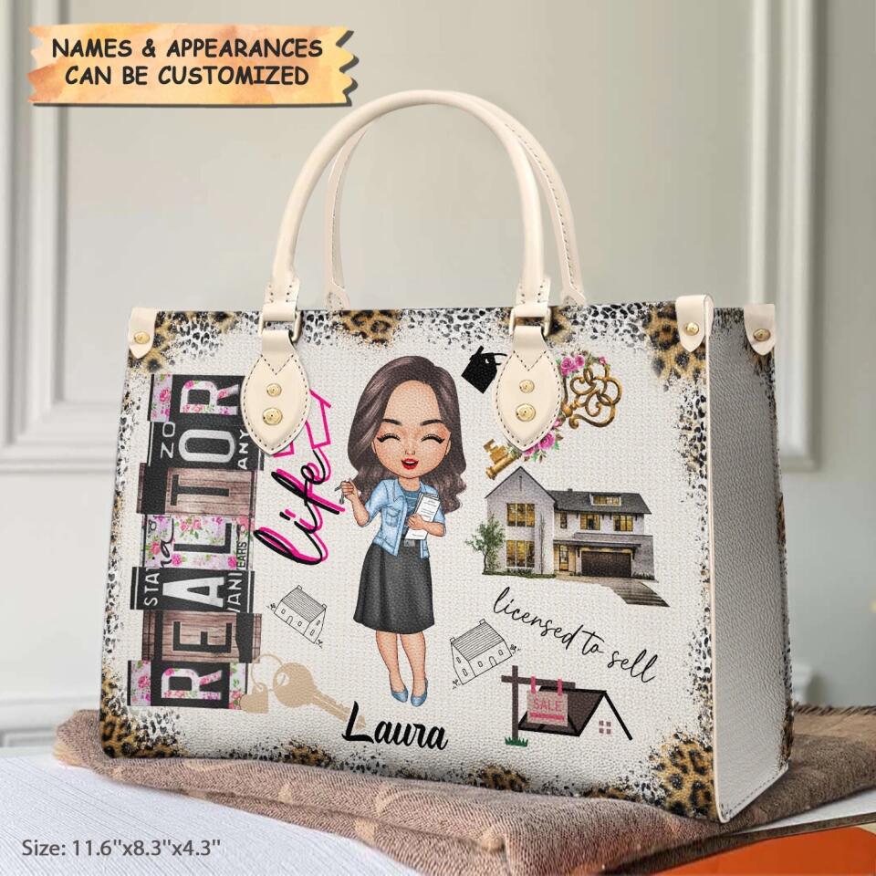 Personalized Leather Bag - Gift For RE Agent - RE Life ARND0014
