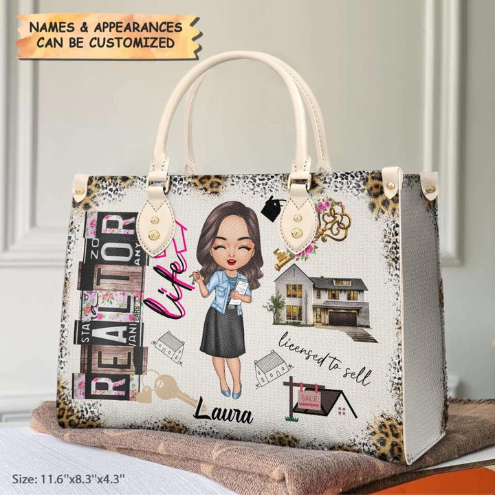Personalized Leather Bag - Gift For RE Agent - RE Life ARND0014