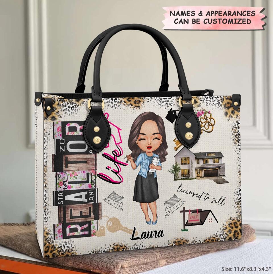 Personalized Leather Bag - Gift For RE Agent - RE Life ARND0014