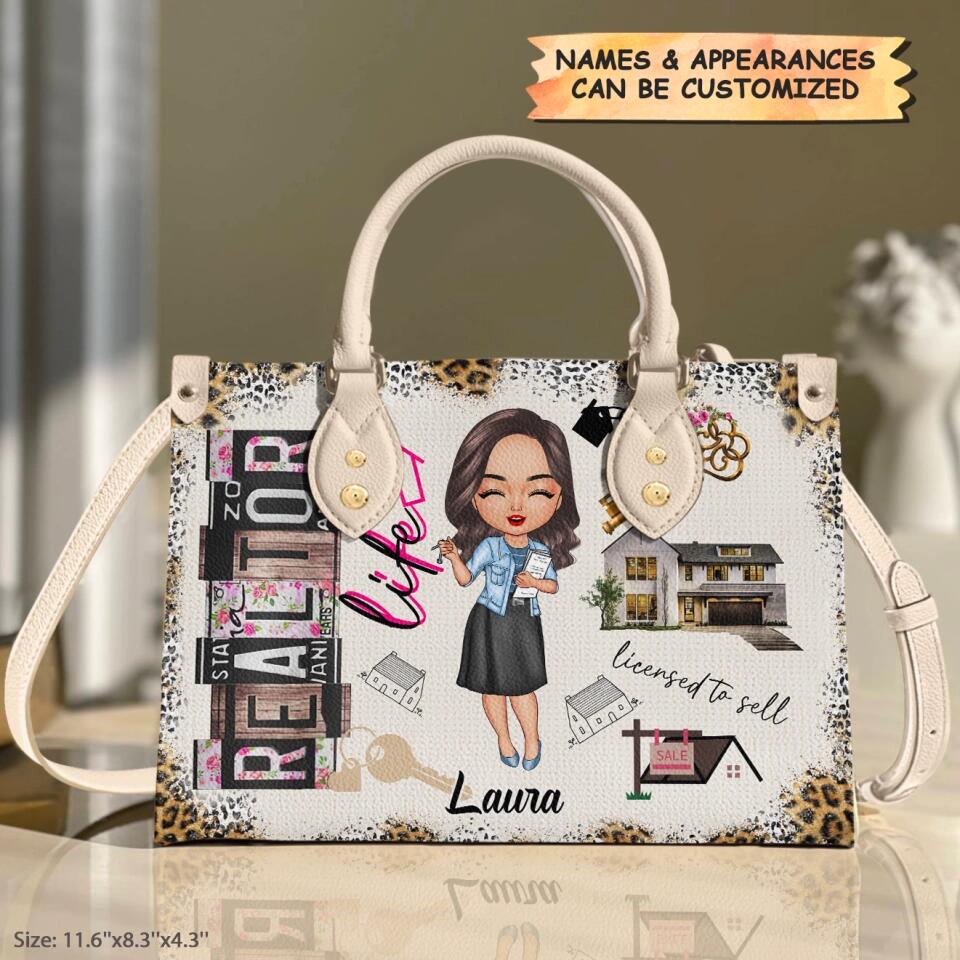 Personalized Leather Bag - Gift For RE Agent - RE Life ARND0014