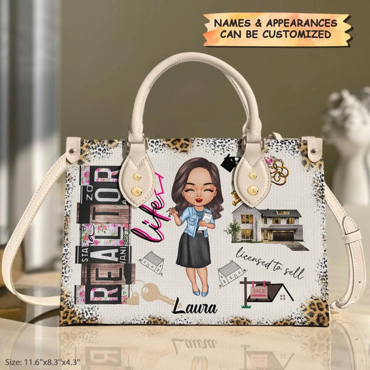 Personalized Leather Bag - Gift For RE Agent - RE Life ARND0014
