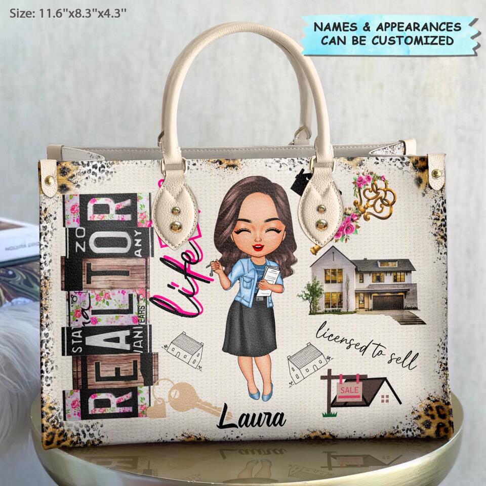 Personalized Leather Bag - Gift For RE Agent - RE Life ARND0014
