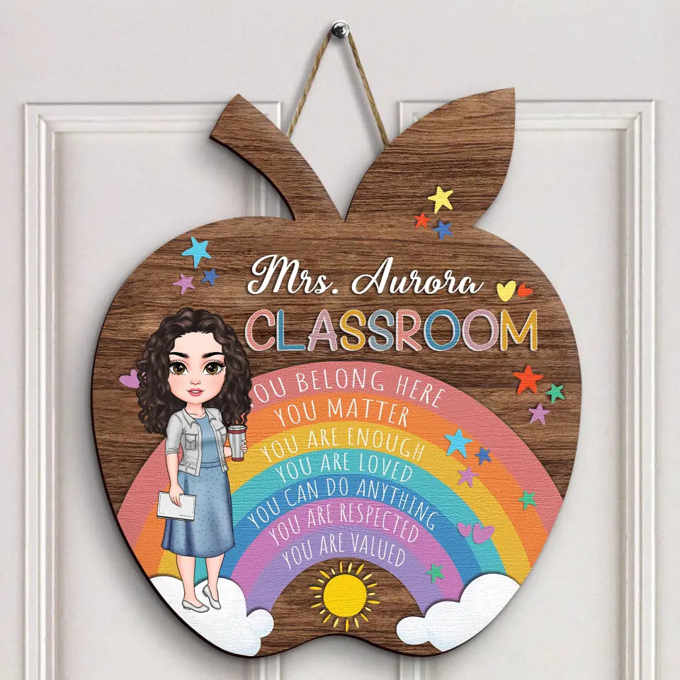 Personalized Door Sign - Gift For Teacher - Welcome To My Classroom ARND036
