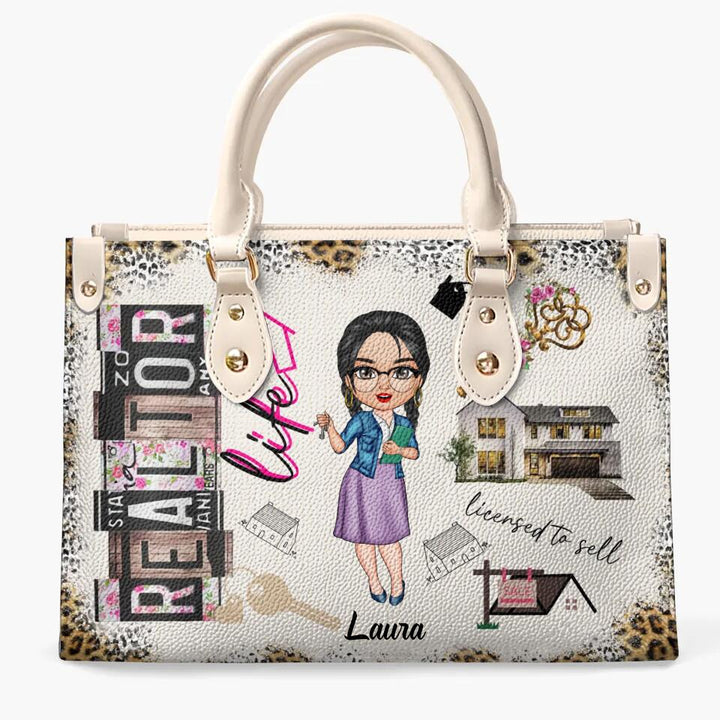 Personalized Leather Bag - Gift For RE Agent - RE Life ARND0014