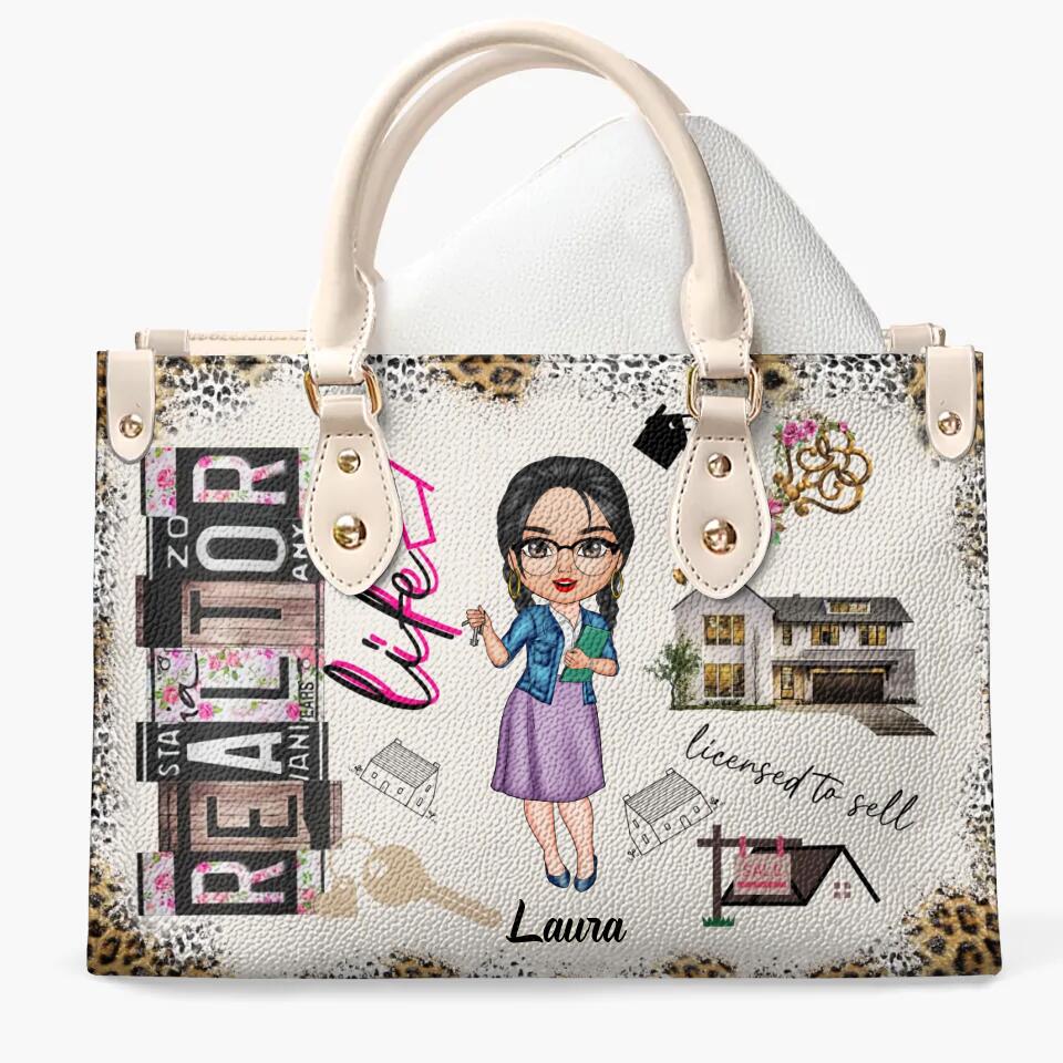 Personalized Leather Bag - Gift For RE Agent - RE Life ARND0014