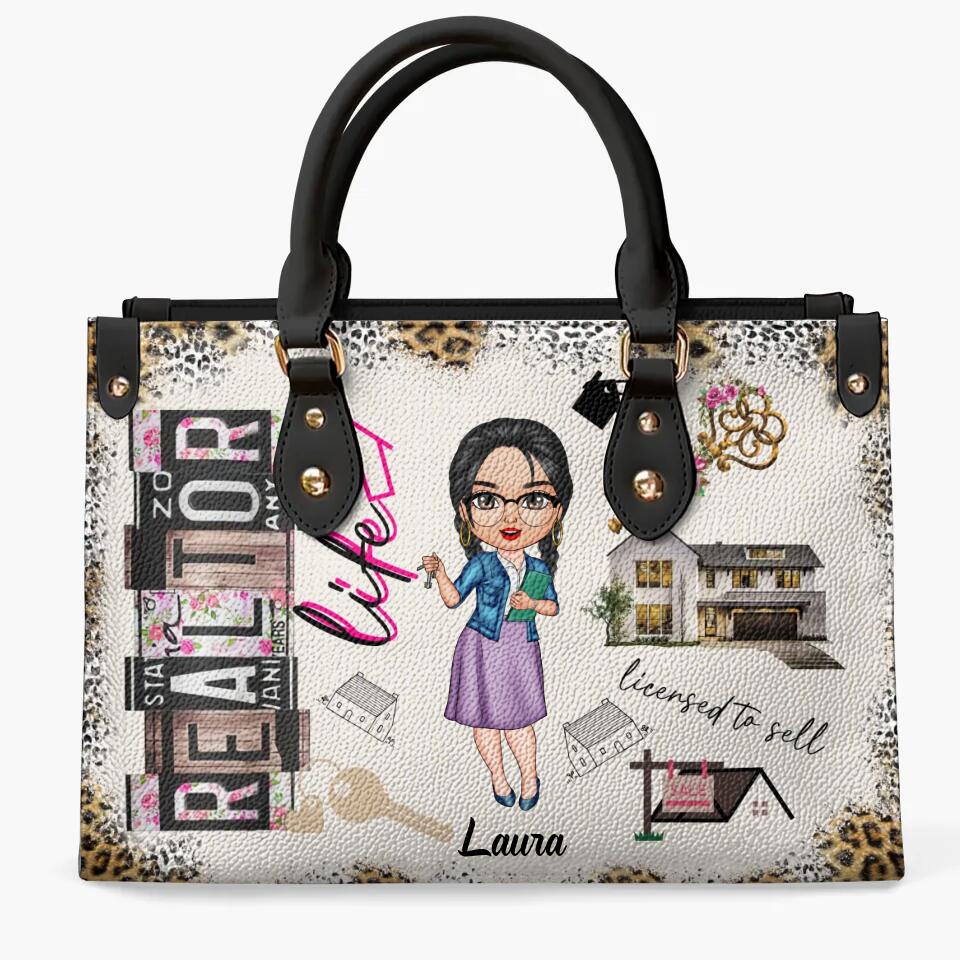 Personalized Leather Bag - Gift For RE Agent - RE Life ARND0014