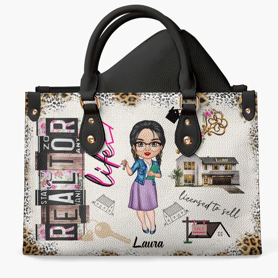 Personalized Leather Bag - Gift For RE Agent - RE Life ARND0014