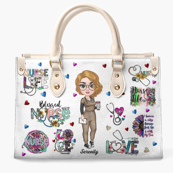 Personalized Leather Bag - Gift For Nurse - Blessed Nurse ARND018