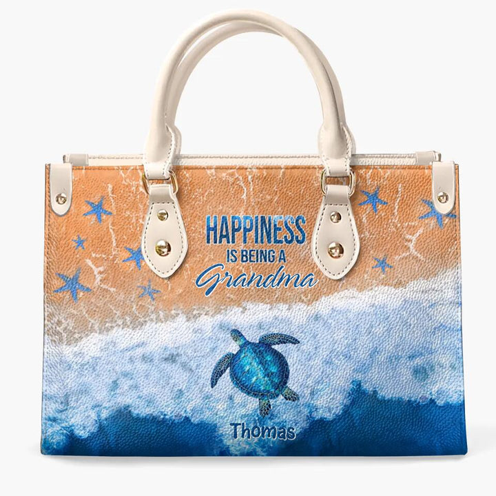 Personalized Leather Bag - Gift For Grandma - Happiness Is Being A Grandma ARND0014