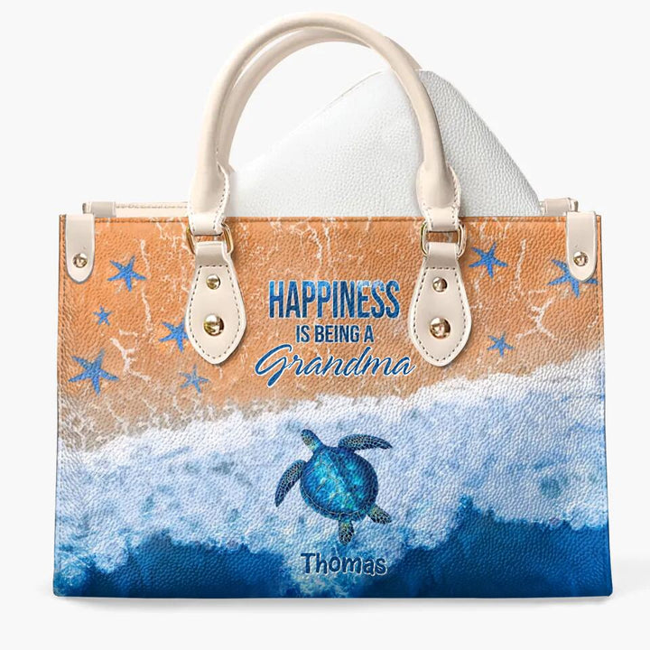 Personalized Leather Bag - Gift For Grandma - Happiness Is Being A Grandma ARND0014