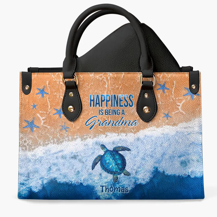 Personalized Leather Bag - Gift For Grandma - Happiness Is Being A Grandma ARND0014