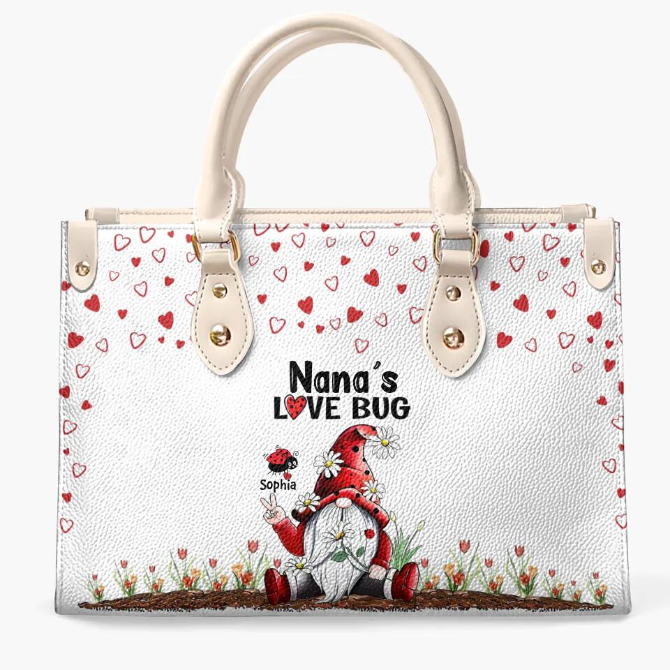 Personalized Leather Bag - Gift For Grandma - Grandma's Love Bugs V2 ARND0014