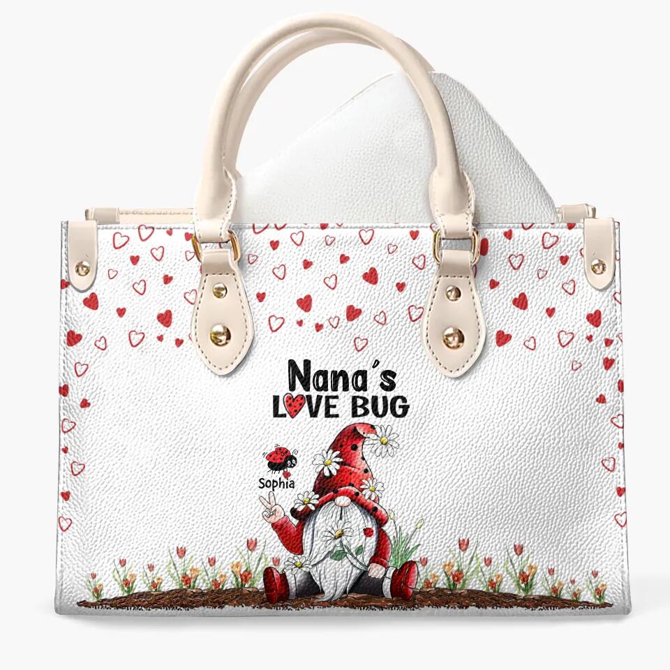 Personalized Leather Bag - Gift For Grandma - Grandma's Love Bugs V2 ARND0014