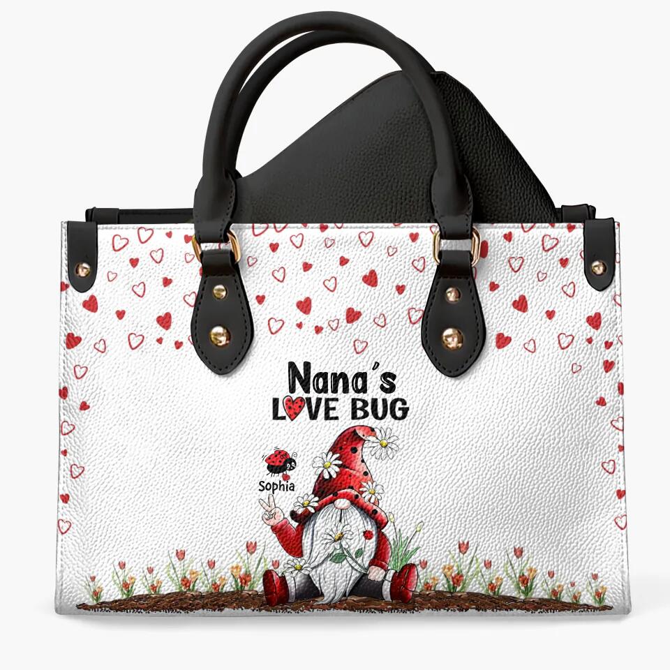 Personalized Leather Bag - Gift For Grandma - Grandma's Love Bugs V2 ARND0014