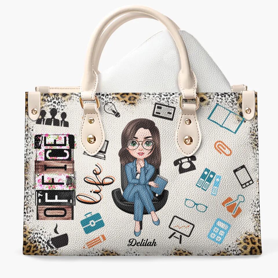 Personalized Leather Bag - Gift For Office Staff - Office Staff Leopard ARND018