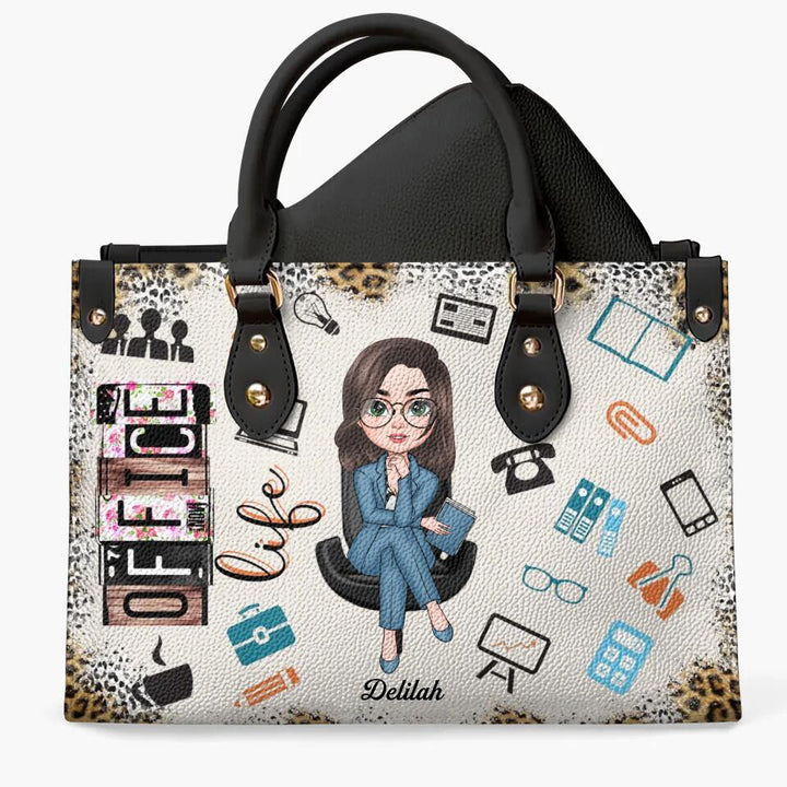 Personalized Leather Bag - Gift For Office Staff - Office Staff Leopard ARND018