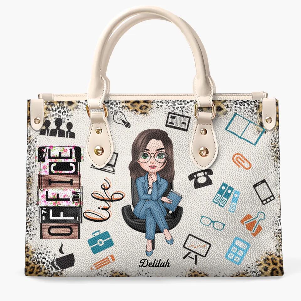 Personalized Leather Bag - Gift For Office Staff - Office Staff Leopard ARND018