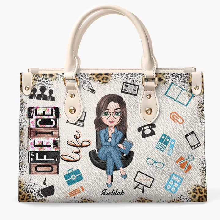 Personalized Leather Bag - Gift For Office Staff - Office Staff Leopard ARND018