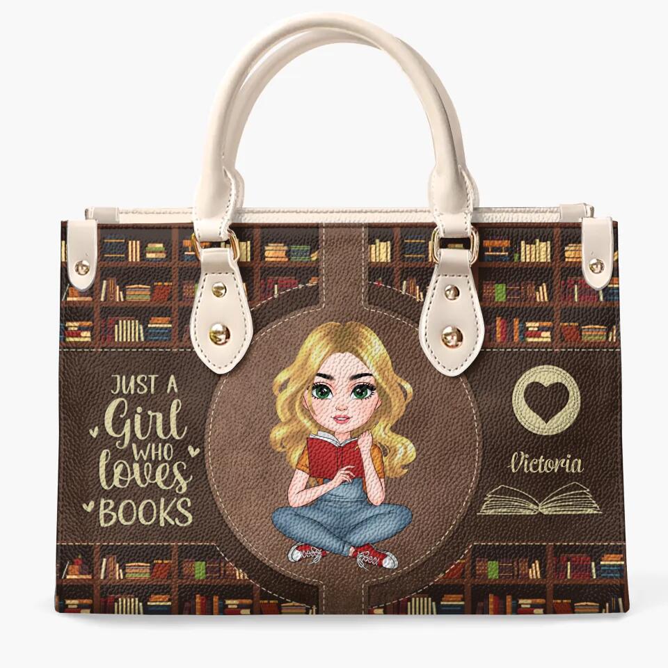 Personalized Leather Bag - Gift For Reading Lover - Just A Girl Who Loves Books ARND005
