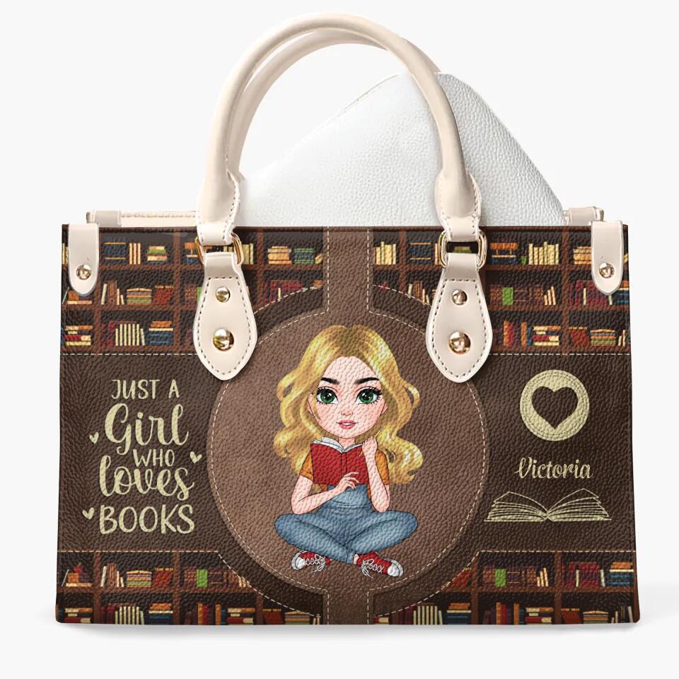 Personalized Leather Bag - Gift For Reading Lover - Just A Girl Who Loves Books ARND005