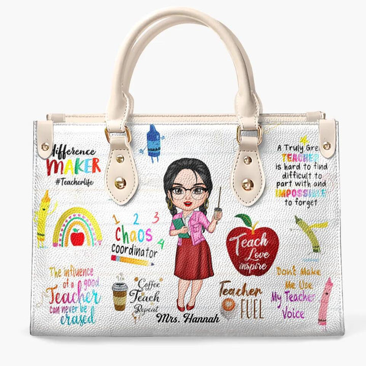 Personalized Leather Bag - Gift For Teacher - Chaos Coordinator ARND018