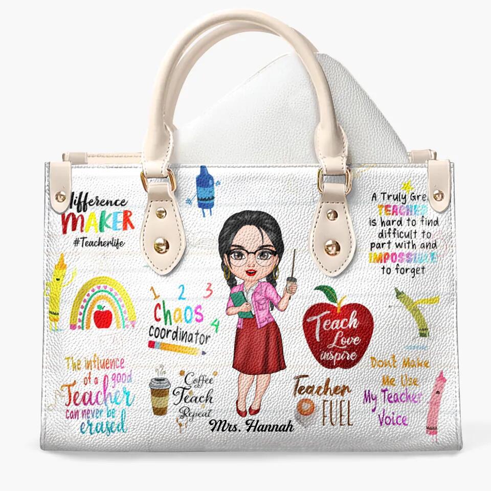 Personalized Leather Bag - Gift For Teacher - Chaos Coordinator ARND018