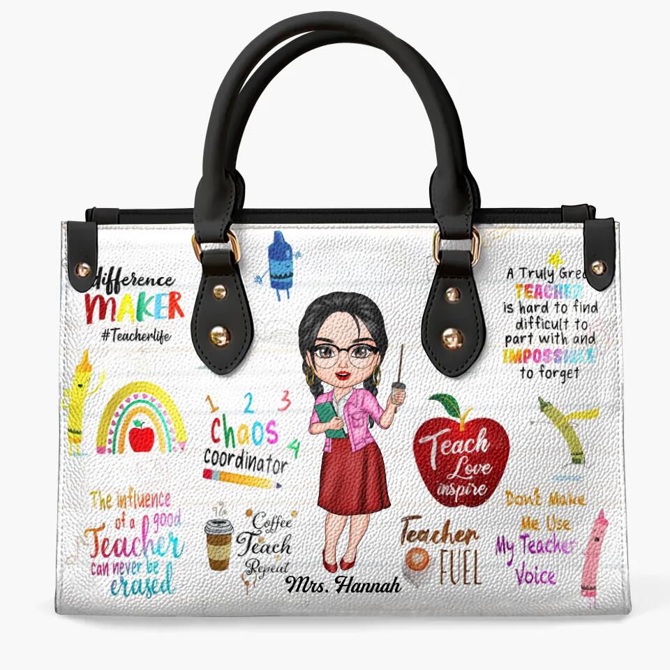 Personalized Leather Bag - Gift For Teacher - Chaos Coordinator ARND018