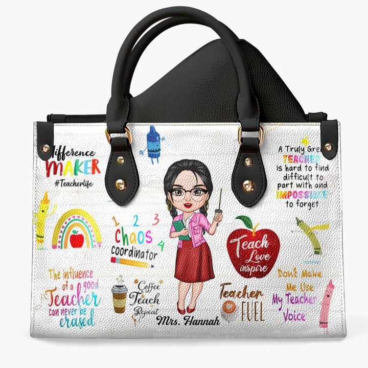 Personalized Leather Bag - Gift For Teacher - Chaos Coordinator ARND018