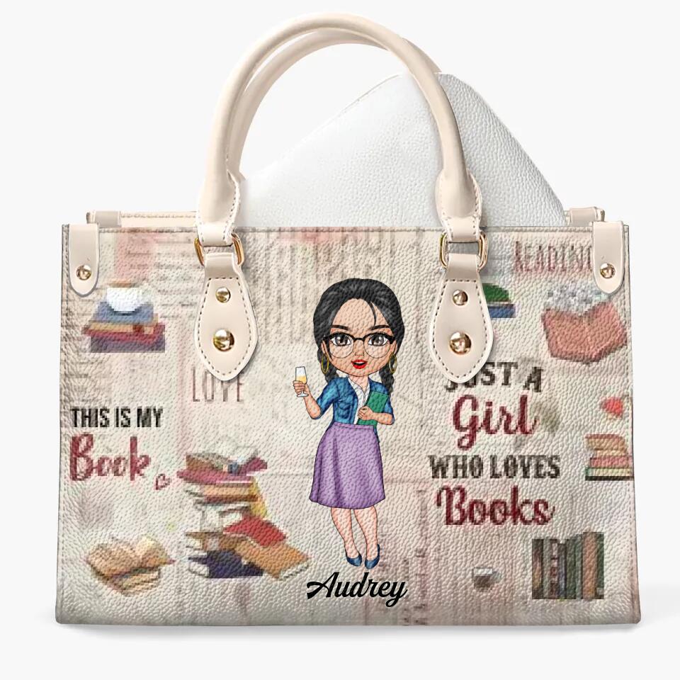 Personalized Leather Bag - Gift For Reading Lover - Just A Girl Who Loves Books ARND037