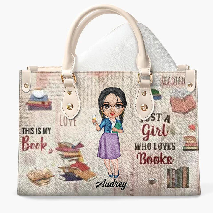 Personalized Leather Bag - Gift For Reading Lover - Just A Girl Who Loves Books ARND037