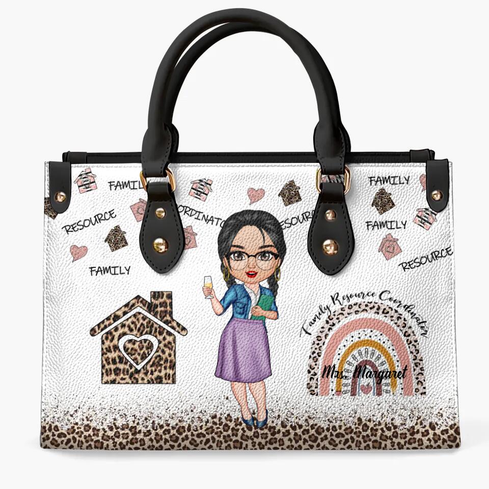 Personalized Leather Bag - Gift For Family Resource Coordinator - Love My Job