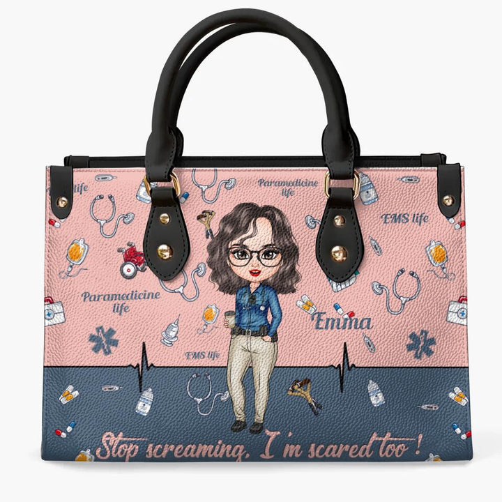 Personalized Leather Bag - Gift For Emergency Medical Technician - It's A Beautiful Day To Save Lives EMT