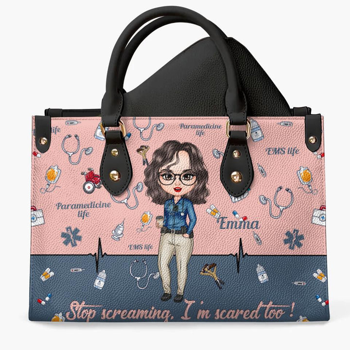 Personalized Leather Bag - Gift For Emergency Medical Technician - It's A Beautiful Day To Save Lives EMT