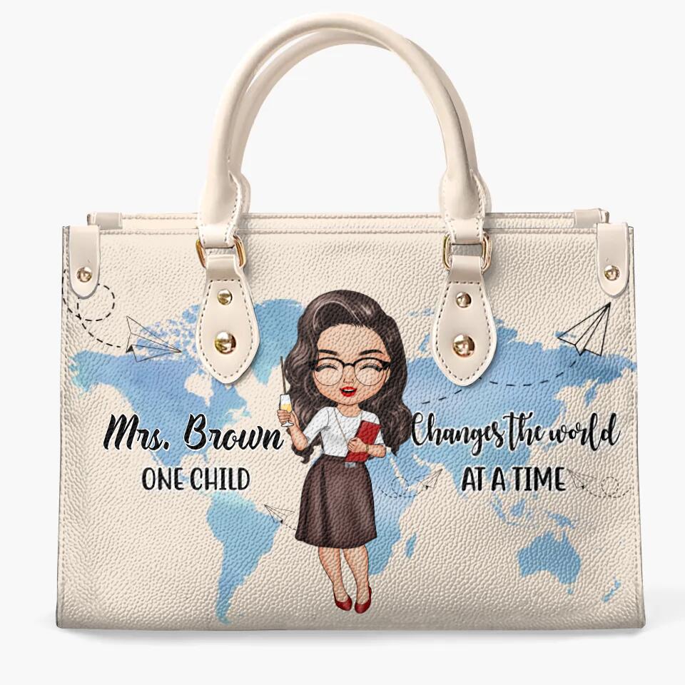 Personalized Leather Bag - Gift For Mom - One Child At A Time