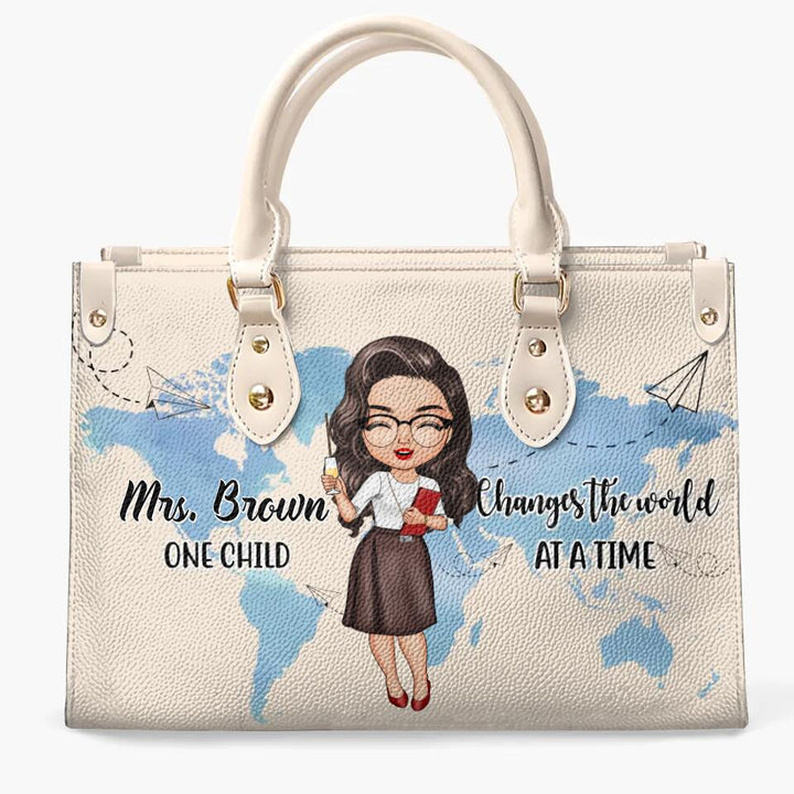 Personalized Leather Bag - Gift For Mom - One Child At A Time