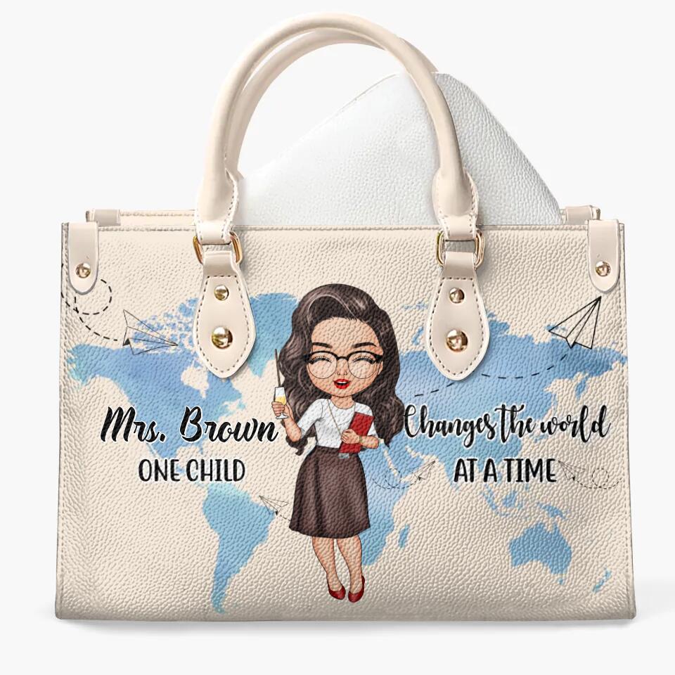 Personalized Leather Bag - Gift For Mom - One Child At A Time