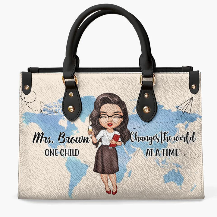 Personalized Leather Bag - Gift For Mom - One Child At A Time