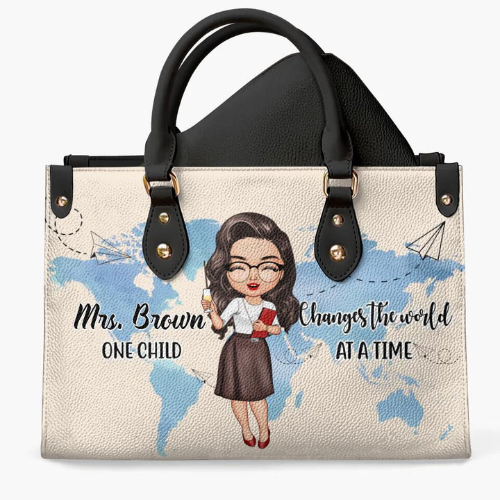 Personalized Leather Bag - Gift For Mom - One Child At A Time