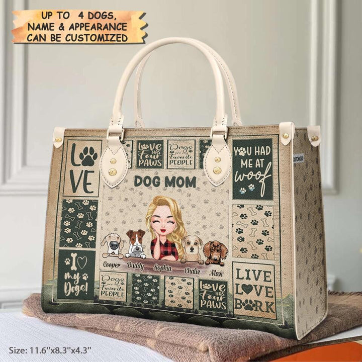 Personalized Leather Bag - Gift For Dog Lover - I Love My Dogs ARND037