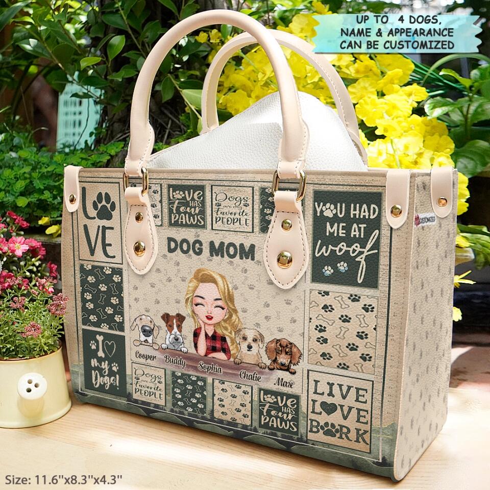 Personalized Leather Bag - Gift For Dog Lover - I Love My Dogs ARND037