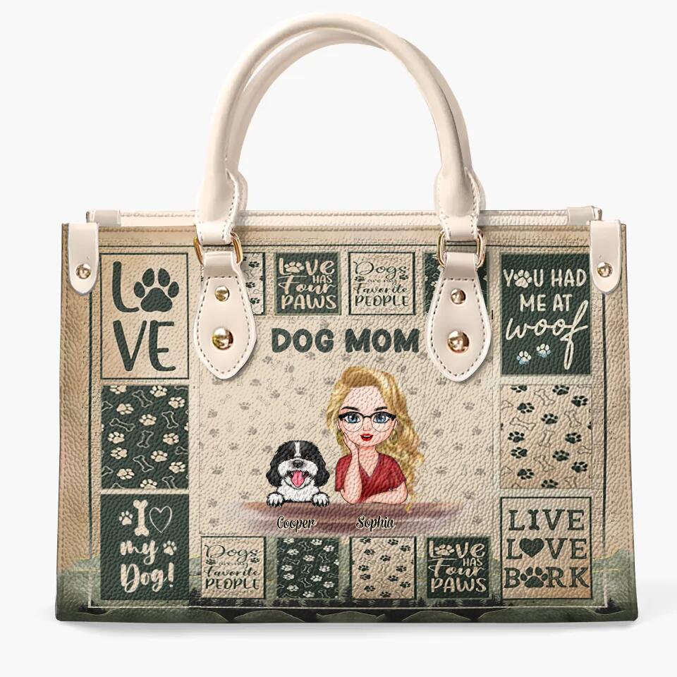 Personalized Leather Bag - Gift For Dog Lover - I Love My Dogs ARND037