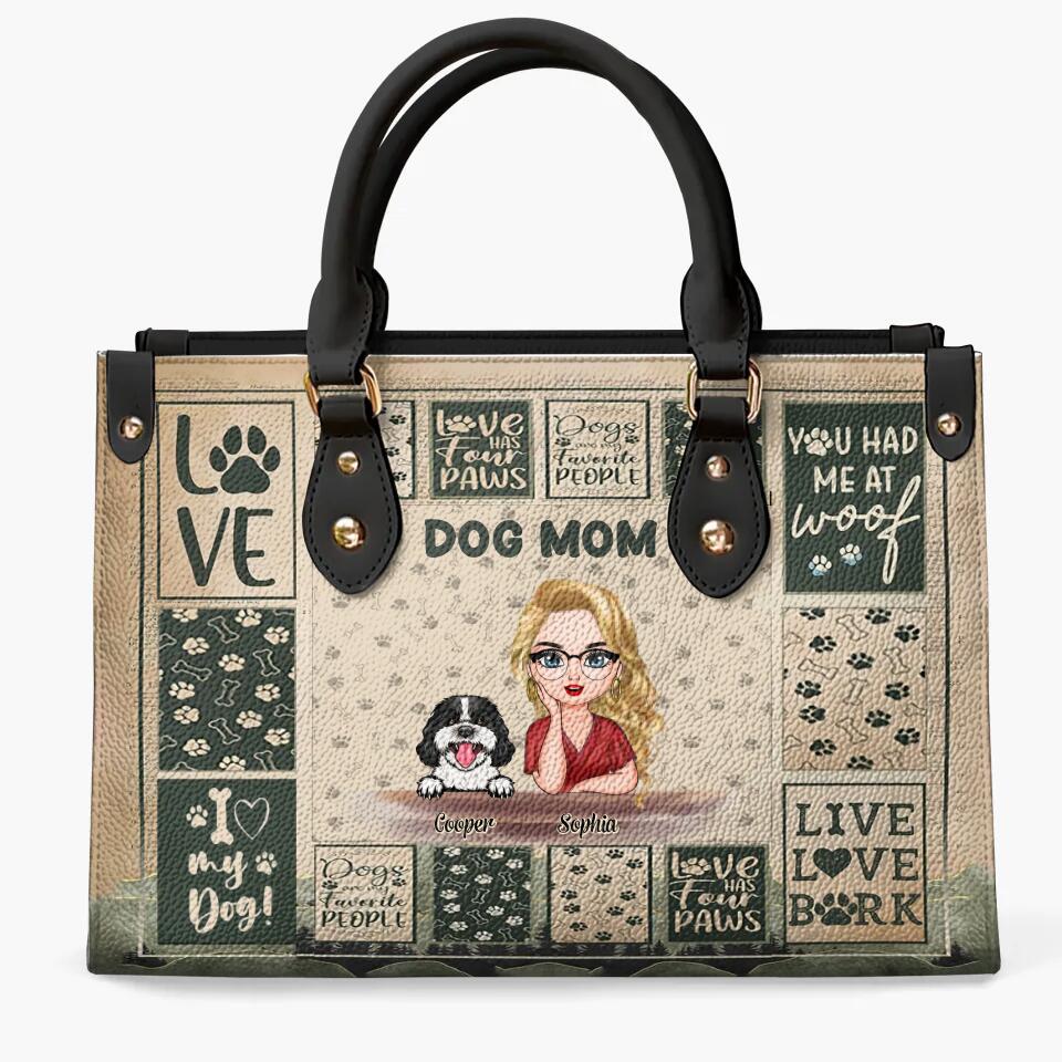 Personalized Leather Bag - Gift For Dog Lover - I Love My Dogs ARND037
