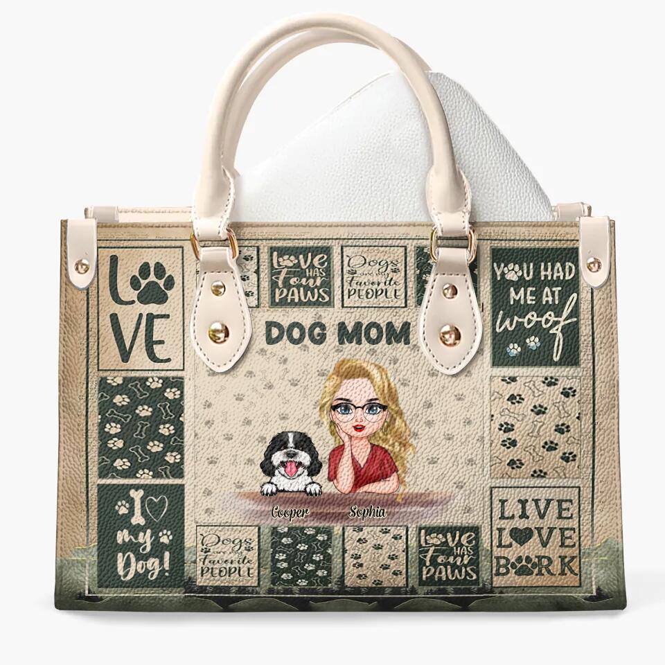 Personalized Leather Bag - Gift For Dog Lover - I Love My Dogs ARND037