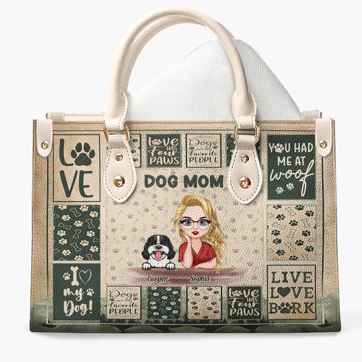 Personalized Leather Bag - Gift For Dog Lover - I Love My Dogs ARND037