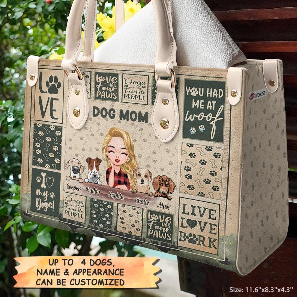 Personalized Leather Bag - Gift For Dog Lover - I Love My Dogs ARND037