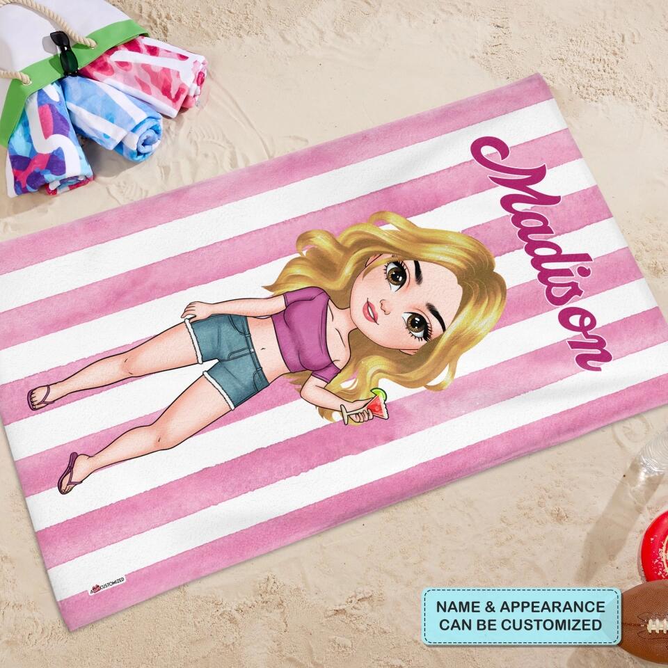 Personalized Beach Towel - Gift For Beach Lover - On My Vacation