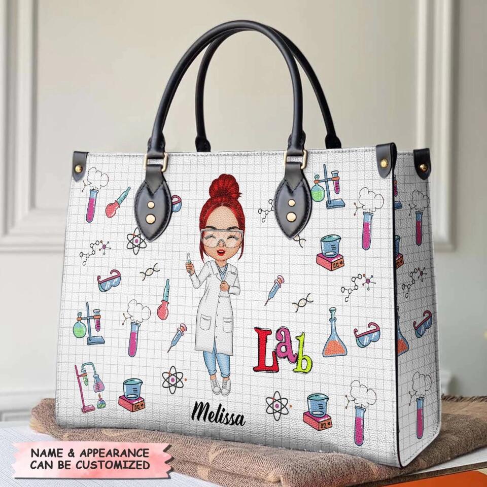 Personalized Leather Bag - Gift For Lab Tech - Love Lab Tech Life ARND005