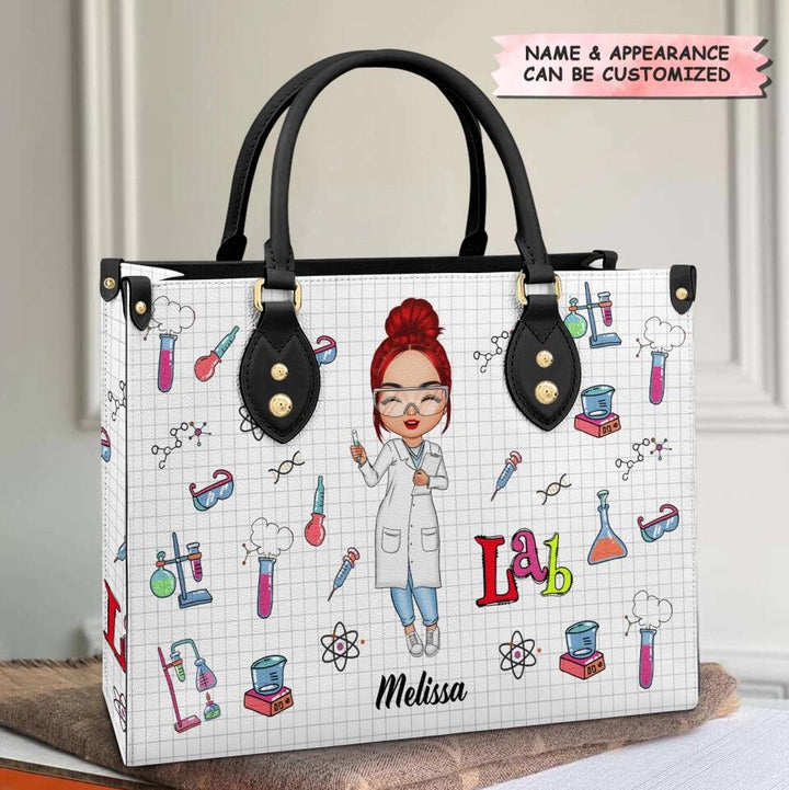 Personalized Leather Bag - Gift For Lab Tech - Love Lab Tech Life ARND005